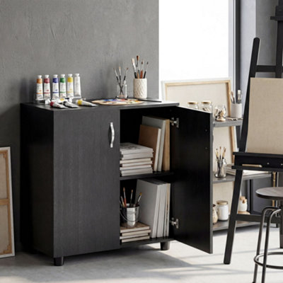 Vinsetto 2-Tier Locking Filing Cabinet Office Storage Cabinet, Black