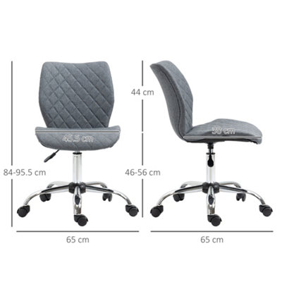 Vinsetto 360 Swivel Office Chair Mid Back Computer Chair with Wheels, Grey