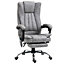 Vinsetto 6-point Vibrating Heat Massage Chair Micro Fiber Upholstery w/ Manual Footrest Padding High Back Reclining Grey