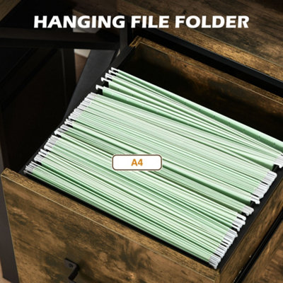 Vinsetto 70cm Vertical Office Filing Cabinet w 2 Drawer Hanging File Folder