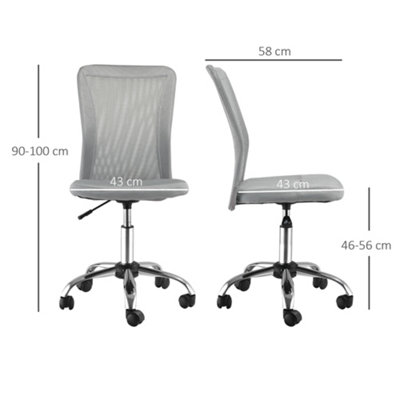 Armless ergonomic office deals chair