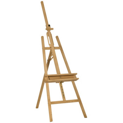 Vinsetto Artist Easel Stand for Wedding Sign with Brush Holder, Beech Wood A-Frame Tripod Studio Easel, Adjustable Art Stand