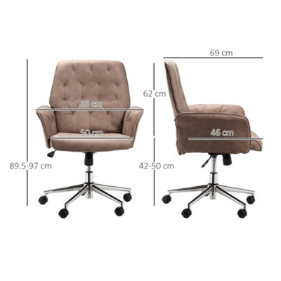 Vinsetto Computer Chair w/Armrest Modern Style Tufted Home Dining Room Coffee