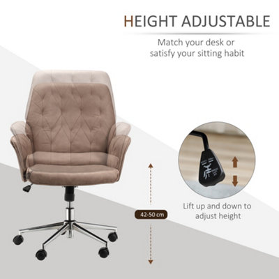 Vinsetto Computer Chair w/Armrest Modern Style Tufted Home Dining Room Coffee