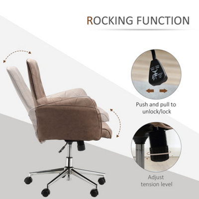 Vinsetto Computer Chair w/Armrest Modern Style Tufted Home Dining Room Coffee
