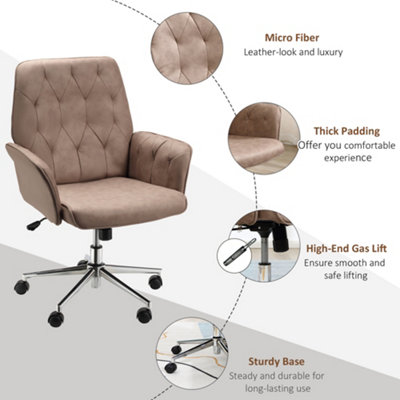 Vinsetto Computer Chair w/Armrest Modern Style Tufted Home Dining Room Coffee