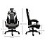 Vinsetto Cool & Stylish Gaming Chair Ergonomic Recliner w/ Thick Padding Footrest Neck & Back Pillow 5 Wheels Racing Swivel Grey