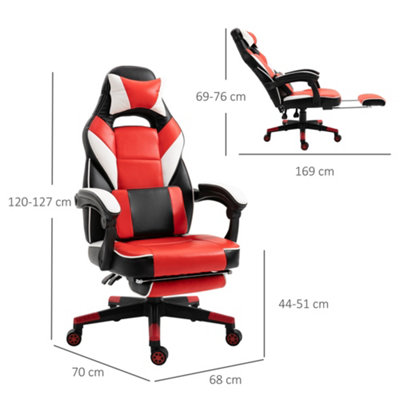 Merax racing gaming chair best sale with footrest