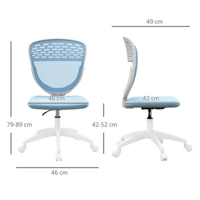 Vinsetto Armless Office Chair with Adjustable Height Mesh Back