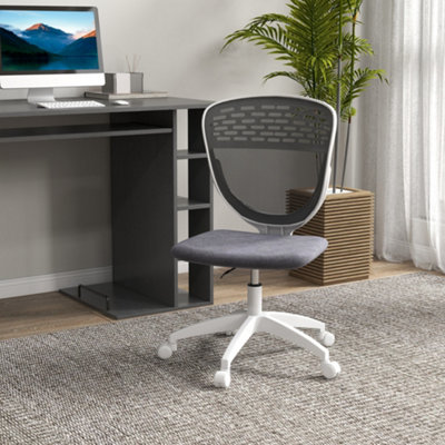Vinsetto Armless Office Chair with Adjustable Height Mesh Back