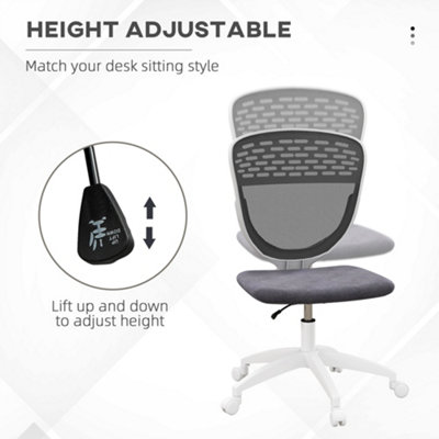 Vinsetto Armless Office Chair with Adjustable Height Mesh Back