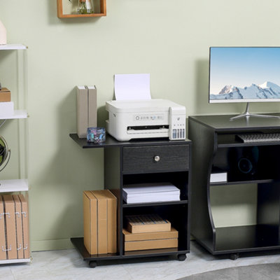 Vinsetto Desk Side Printer Stand with Wheels, Rolling Printer Cart, Black Price Comparisons | Compare The Build