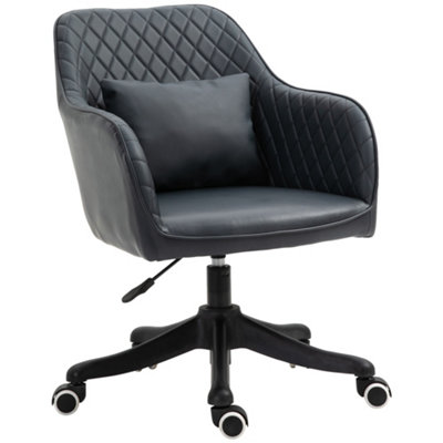 Vinsetto Diamond Pattern Tub Office Chair with Massage Pillow