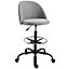 Vinsetto Drafting chair Adjustable Height 5 Wheels Padded Seat Footrest 360 Swivel Freely Comfortable Versatile Use, Grey