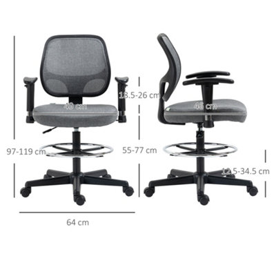 Tall adjustable deals desk chair