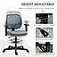 Vinsetto Drafting Chair Tall Office Fabric Standing Desk Chair with Adjustable Footrest Ring, Arm, Swivel Wheels, Grey