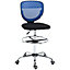 Vinsetto Draughtsman Chair, Tall Office Chair with Lumbar Support, Blue