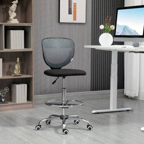 Vinsetto Draughtsman Chair, Tall Office Chair with Lumbar Support, Grey