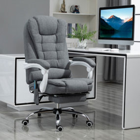 Vinsetto Ergonomic 6 Points Vibration Massage Office Chair Heated Grey