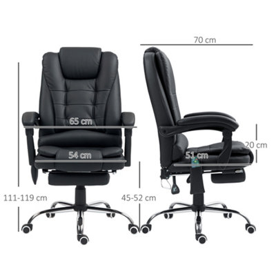 Vinsetto Ergonomic Heated 6 Points Vibration Massage Executive Chair Black