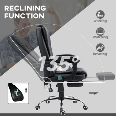Vinsetto Ergonomic Heated 6 Points Vibration Massage Executive Chair Black