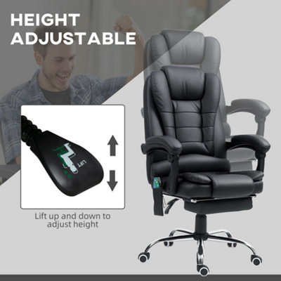 Vinsetto Ergonomic Heated 6 Points Vibration Massage Executive Chair Black