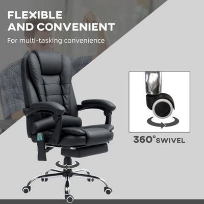 Vinsetto Ergonomic Heated 6 Points Vibration Massage Executive Chair Black