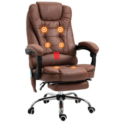 Brown leather deals ergonomic office chair