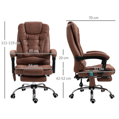 Vinsetto Ergonomic Heated 6 Points Vibration Massage Office Chair Brown