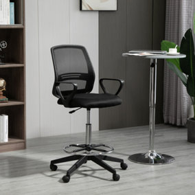 Vinsetto Ergonomic Mesh Back Drafting Chair Tall Office Chair with Adjustable Height and Footrest 360 degree Swivel