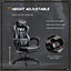 Vinsetto Ergonomic Racing Gaming Chair Office Desk Adjustable Height Recliner with Wheels, Headrest, Grey