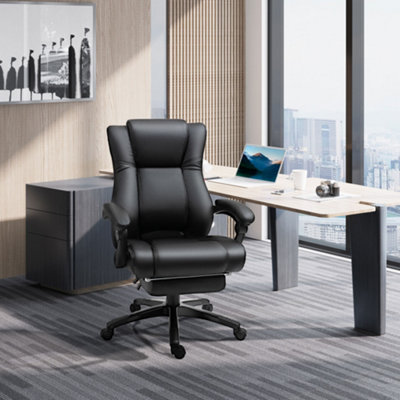 Vinsetto Executive Home Office Chair, Computer Chair, with Foot Rest, Black