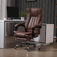 Vinsetto Executive Office Chair Computer Desk Chair for Home w/ Footrest, Brown