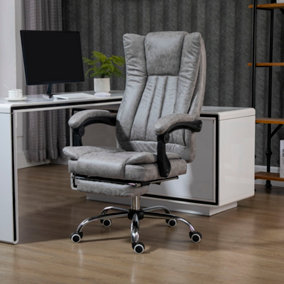 Vinsetto Executive Office Chair Computer Desk Chair for Home w/ Footrest, Grey