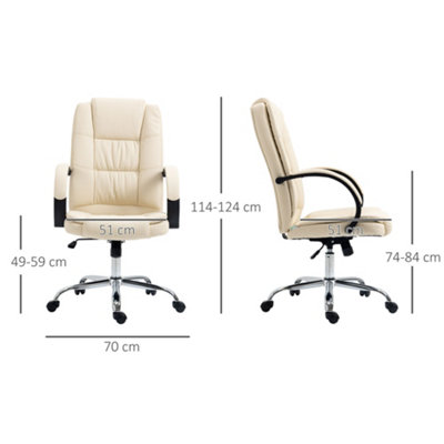 Vinsetto Executive Office Chair High Back Computer Desk Chair w/ Armrests Beige