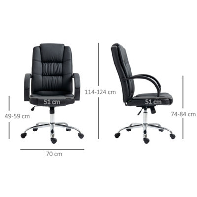 Vinsetto Executive Office Chair High Back Computer Desk Chair w/ Armrests Black