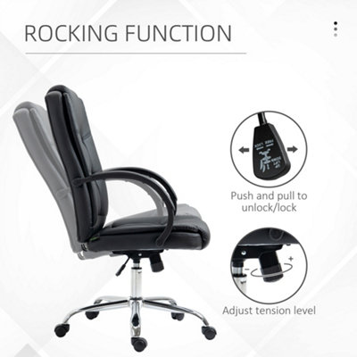 Vinsetto Executive Office Chair High Back Computer Desk Chair w/ Armrests Black
