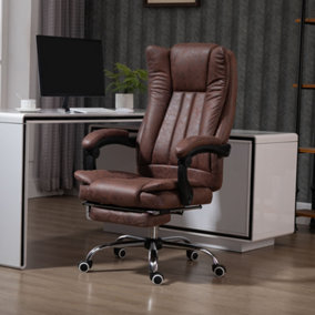 Vinsetto Executive Office Chair Micro Fiber Computer Desk Chair for Home with Arm, Swivel Wheels, Brown