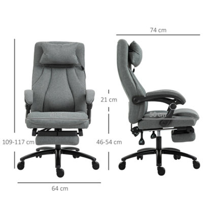 Vinsetto Executive Office Chair with Vibration Massage Pillow USB Power Wheels