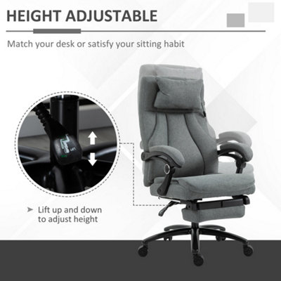 Vinsetto Executive Office Chair with Vibration Massage Pillow USB Power Wheels