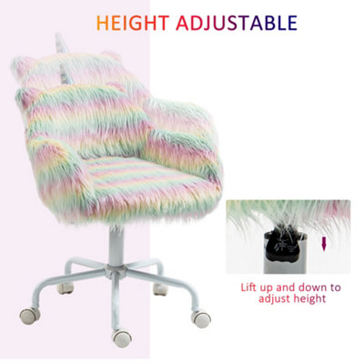 Faux fur deals white desk chair