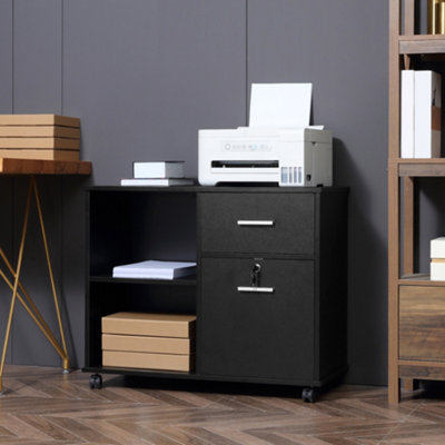 Vinsetto Filing Cabinet Mobile Printer Stand W/ Drawer for A4 Size Files, Black Price Comparisons | Compare The Build