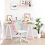 Vinsetto Fluffy Unicorn Office Chair with Mid-Back and Swivel Wheel, Cute Desk Chair, Rainbow Multi-Colored