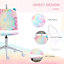 Vinsetto Fluffy Unicorn Office Chair with Mid-Back and Swivel Wheel, Cute Desk Chair, Rainbow Multi-Colored
