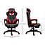 Vinsetto Gaming Chair Ergonomic Reclining Manual Footrest Wheels Stylish Red