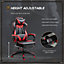 Vinsetto Gaming Chair Ergonomic Reclining Manual Footrest Wheels Stylish Red