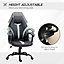 Vinsetto Gaming Chair Swivel Home Office Computer Racing Gamer Desk Faux Leather with Wheels, Black Grey