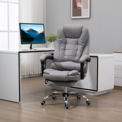 Vinsetto Heated 6 Points Vibration Massage Executive Office Chair Grey