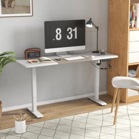 Vinsetto Height Adjustable Electric Standing Desk with 4 Memory Preset White