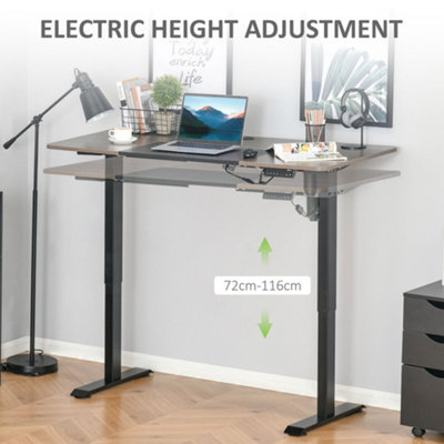 Vinsetto Height Adjustable Electric Standing with 4 Memory Preset Black